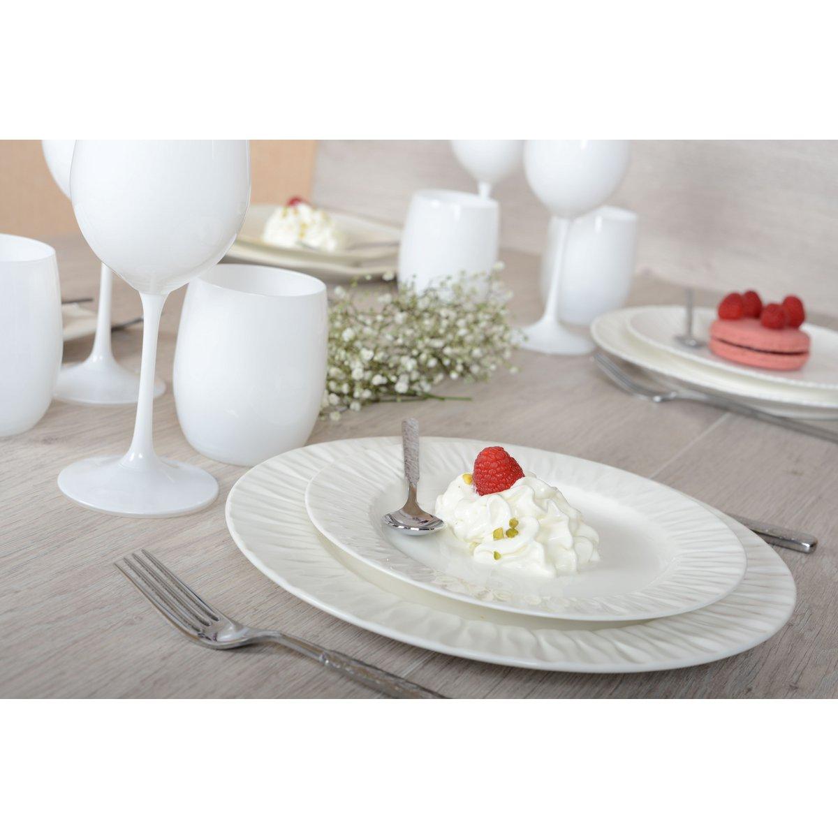 Lilia 20.4x20.4x2.1cm weiße Dessertplatte