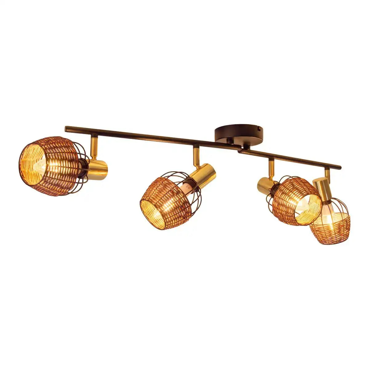 4er Deckenleuchte "CORBIS", Spot aus Metall in Schwarz, und Gold, mit E14-Fassung, für Esszimmer, Wohnzimmer, Diele oder Büro, Deckenlampe innen, 78 cm lang