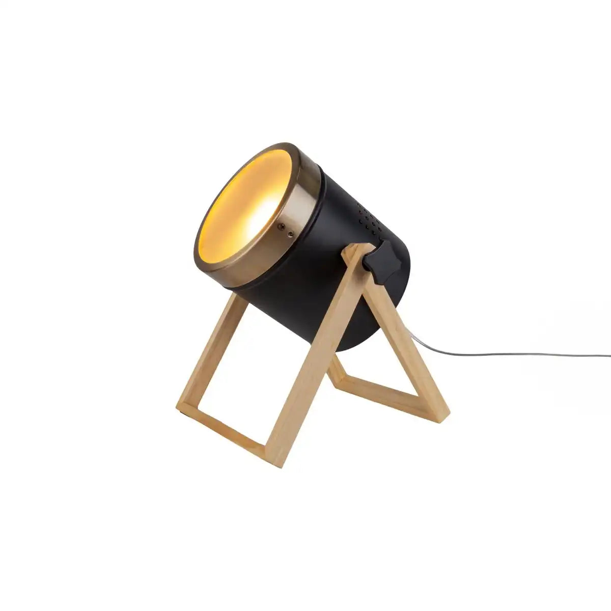 Tischleuchte "TIM" aus schwarzem Metall und satiniertem Kunststoff, mit E27-Fassung, Tischlampe für Innen, 28 cm hoch