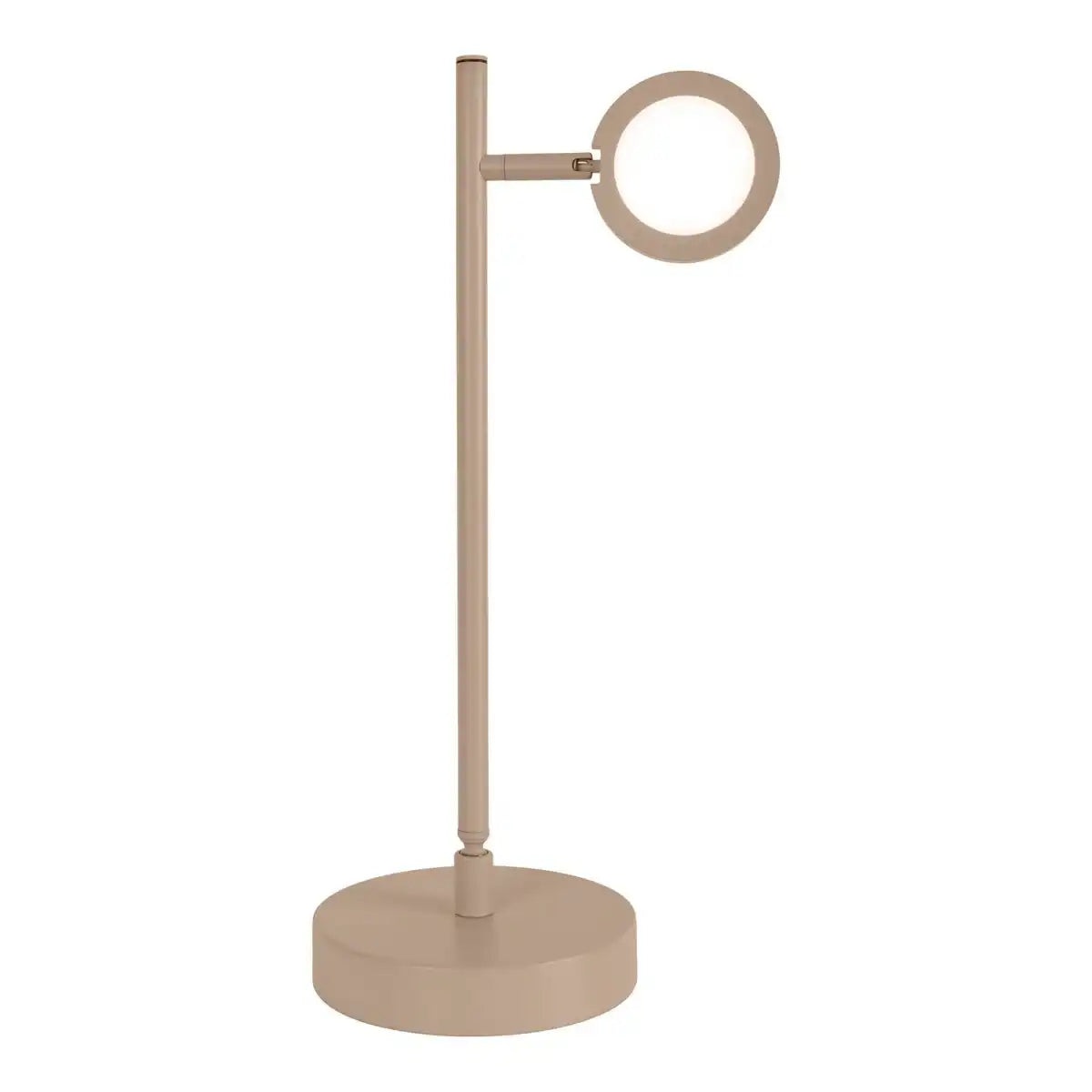 LED Akku-Tischleuchte "LUPA", 45 cm hoch, aus lackiertem Aluminium (Frosted Almonds, Pantone 481 C) und weißem Kunststoff, LED integriert, dimmbar, Touch-Sensor.