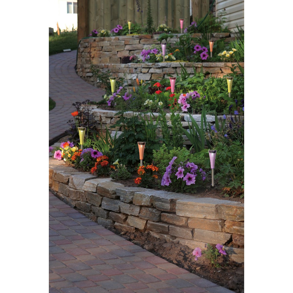 10er Set LED Solar-erdspiß "Multi"