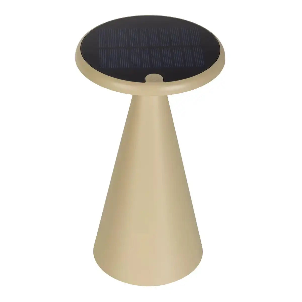 Solar-Akku-Tischleuchte "Palu" für Außen und Innen, aus Kunststoff in Beige , 20 cm hoch