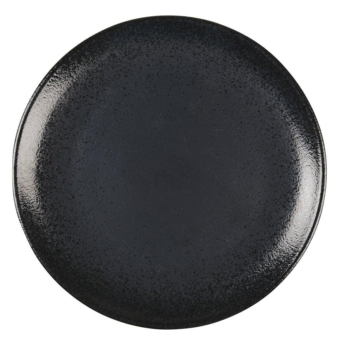 SCHWARZE FLACHPLATTE MIT ECLAT 27CM