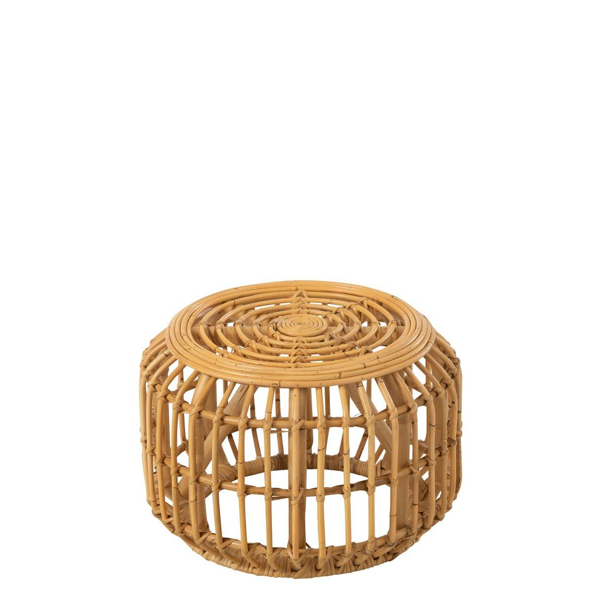 J-Line Couchtisch Harry – Rattan/Holz – Natur