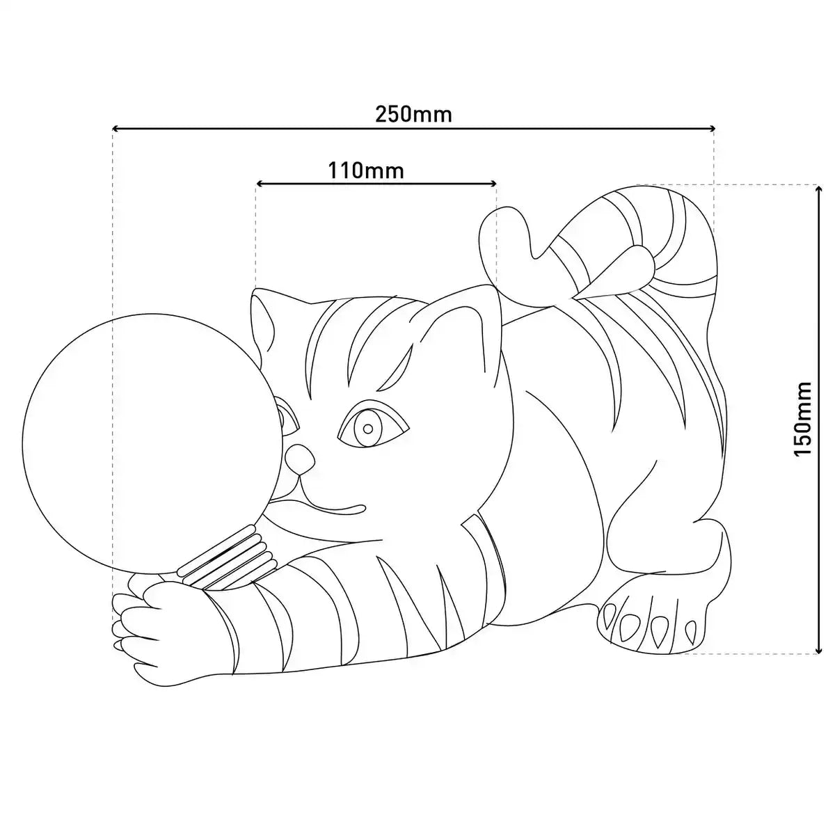 LED-Solar-Outdoorleuchte "KATZE" 25 cm lang- Außen Deko aus braunem Kunststoff mit integrierten LEDs