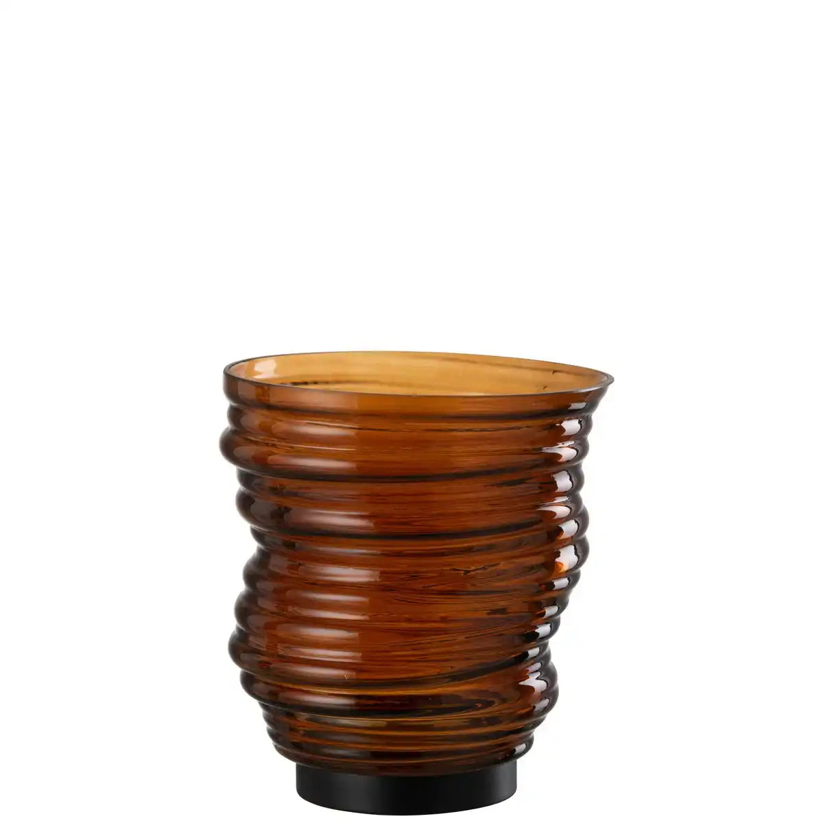J -line Vaas Tornado - Glas - Bruin - klein - Ø 16 cm