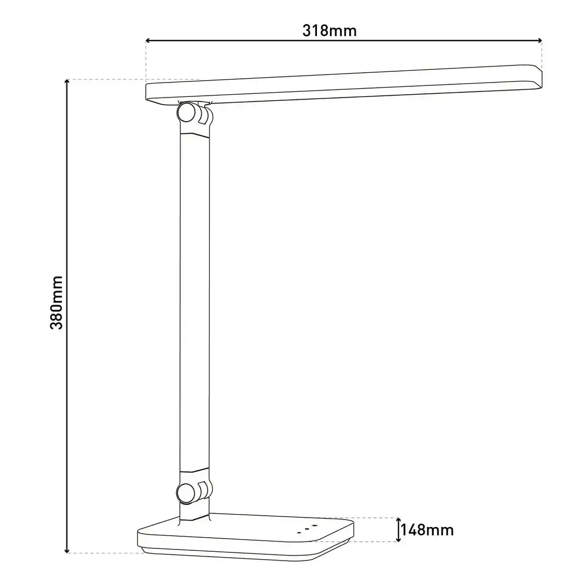 LED Tischleuchte "MOVER" weiß, Metall und Kunststoff, 38 cm hoch, dimmbar, CCT-Farbwechsler