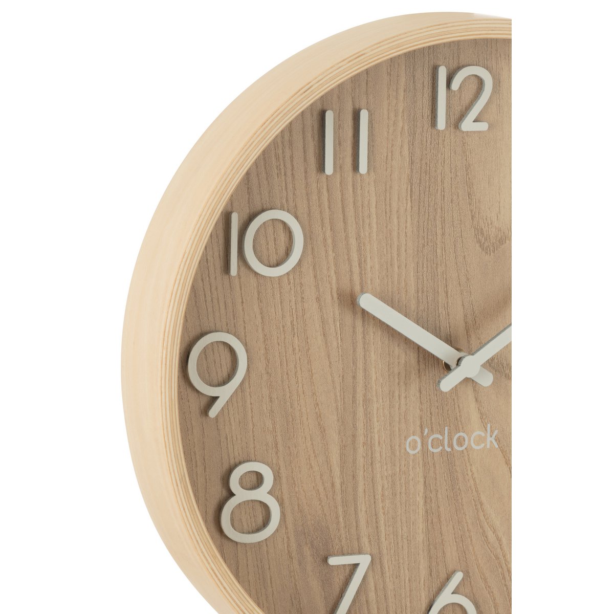 J-Line Wanduhr Sperrholz/MDF Natur Klein