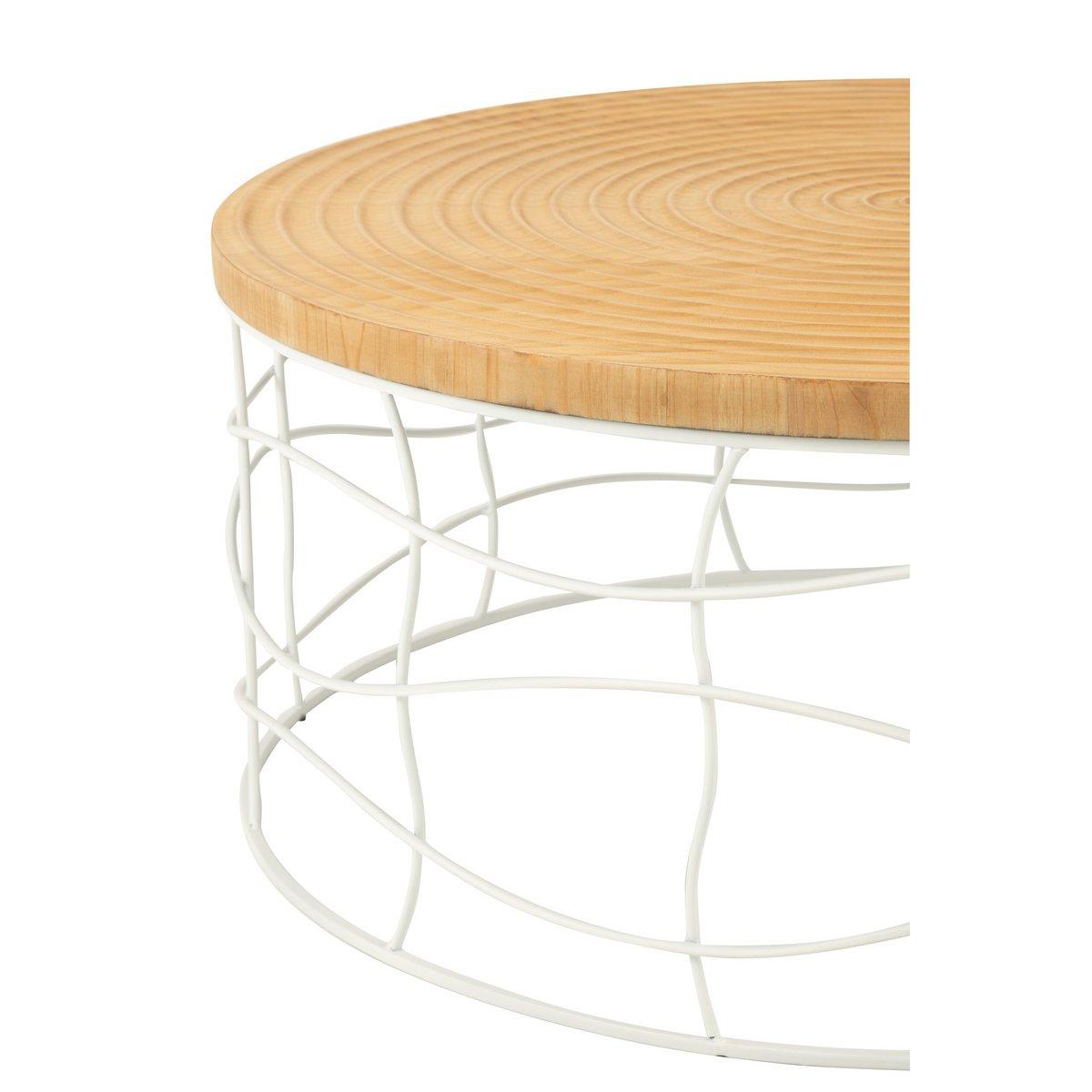 J-Line Couchtisch Eisen/Tannenholz Natur/Weiß
