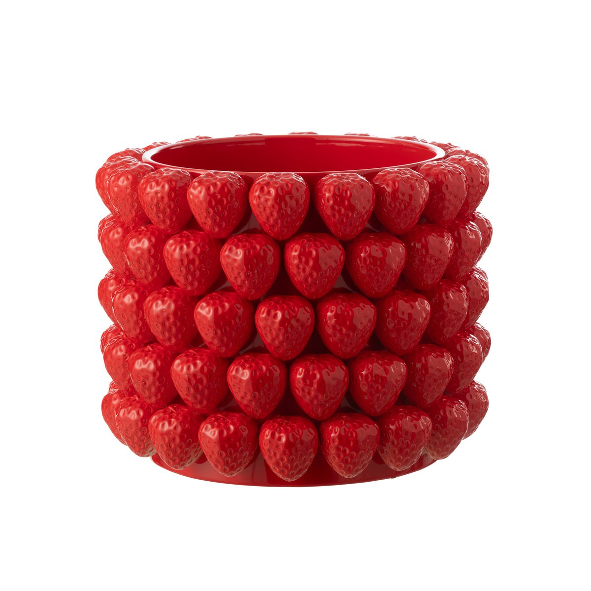 J -Linie Blumenpot -Erdbeeren - Keramik - Rot - extra groß - Ø 36,5 cm