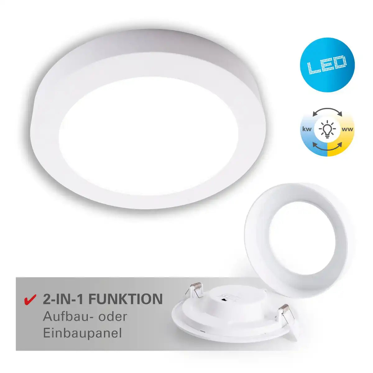 LED Ein-/Aufbauleuchte "KOMPLEX" D: 24,6cm
