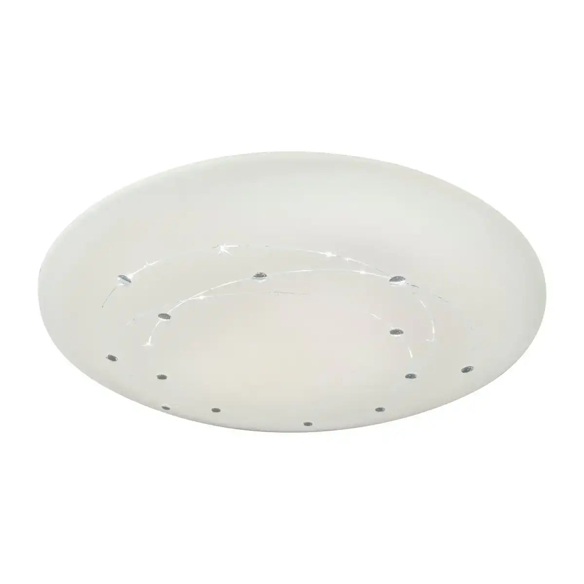 LED Deckenleuchte LISSABON mit Kristalleffekt, Deckenleuchte, Metall und Kunststoff, weiß, integrierte LED, Beleuchtung für Wohnzimmer, Büro oder Flur