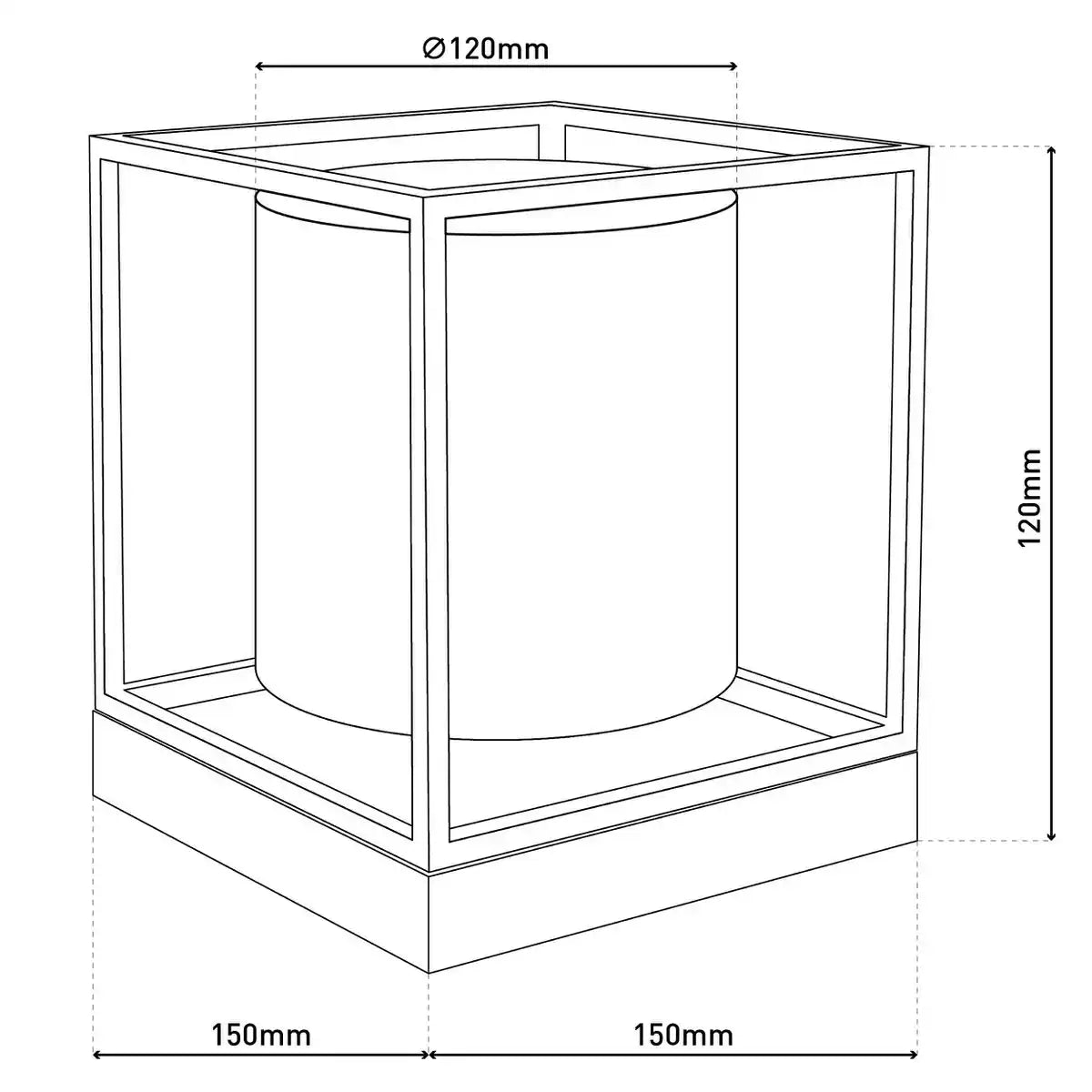 Tischleuchte "BETA" weiß aus Metall mit Stoffschirm in weiß, mit E14-Fassung, Lampe für Wohnzimmer, Esszimmer, Flur und Büro, 15 x 15 x 17 cm