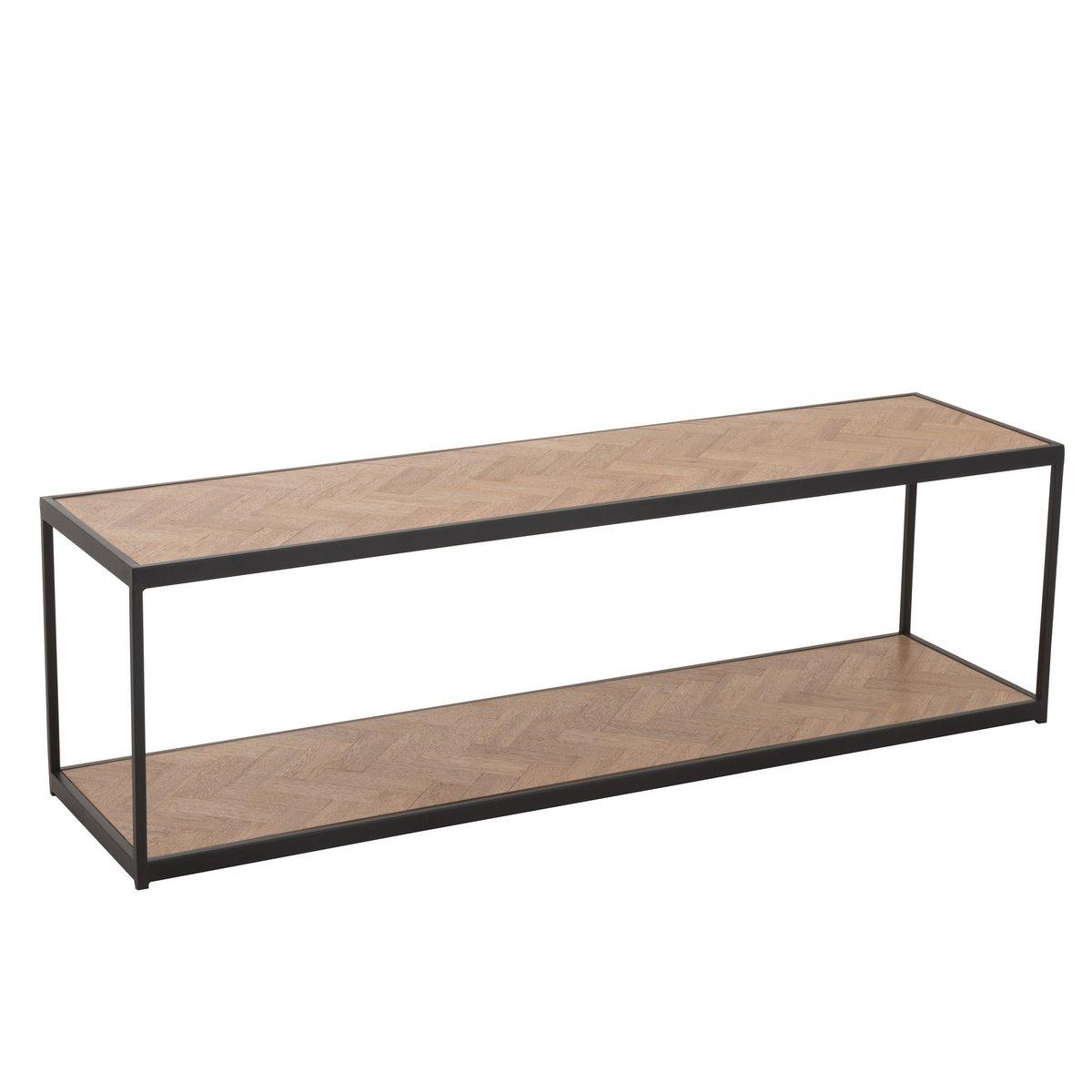 J-Line Couchtisch Zigzag Rechteck - Holz/Metall - Natur/Schwarz