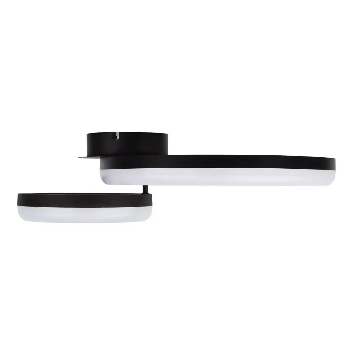 LED-CCT-Deckenleuchte "CIRCULO" aus schwarzem Metall und sandfarbenem Kunststoff 53 cm lang
