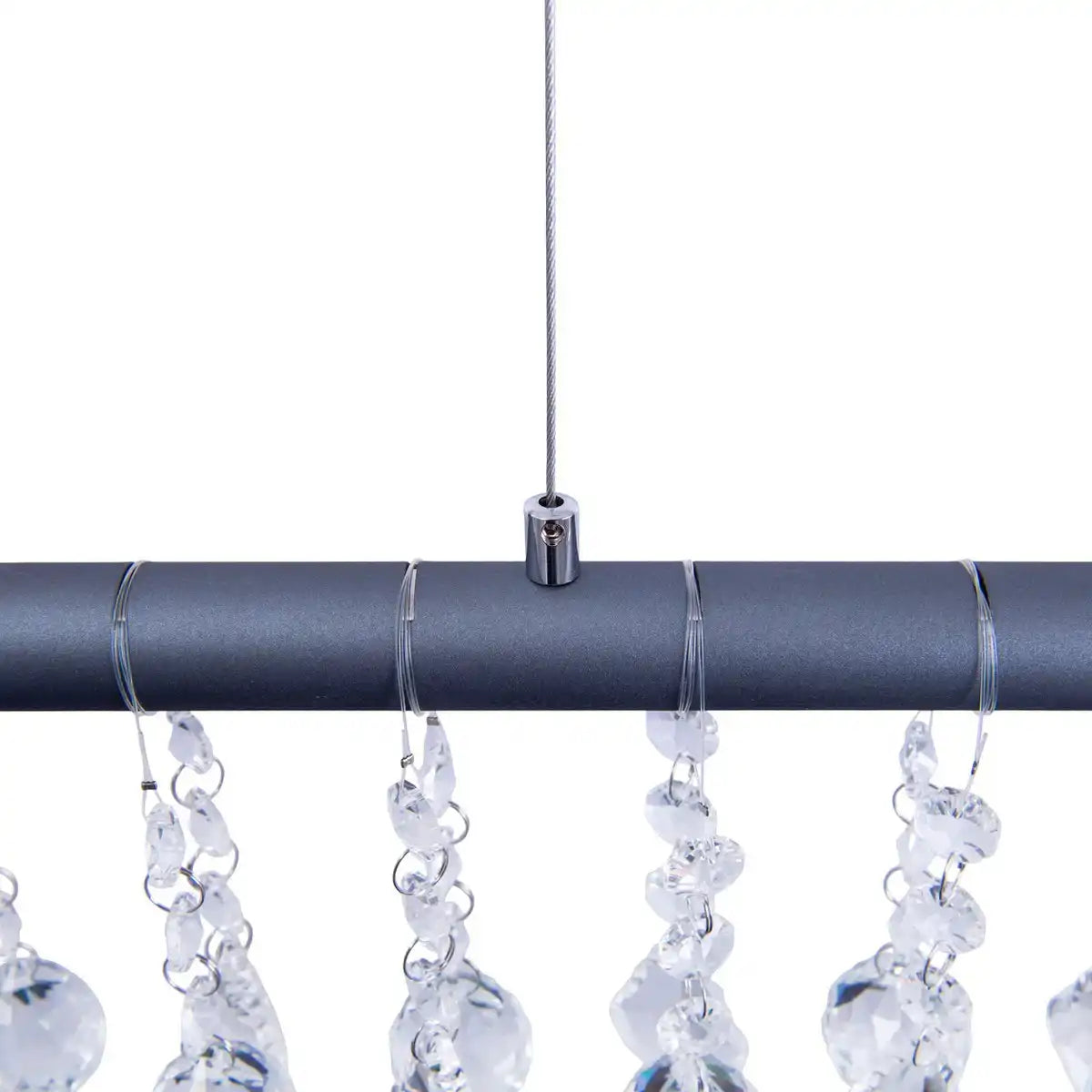 LED Pendelleuchte "NOBILIS" Länge ca. 100 cm, aus Metall und Kunststoff in Grau, mit fest verbauten LEDs, Beleuchtung für Wohnzimmer, Esszimmer oder Büro