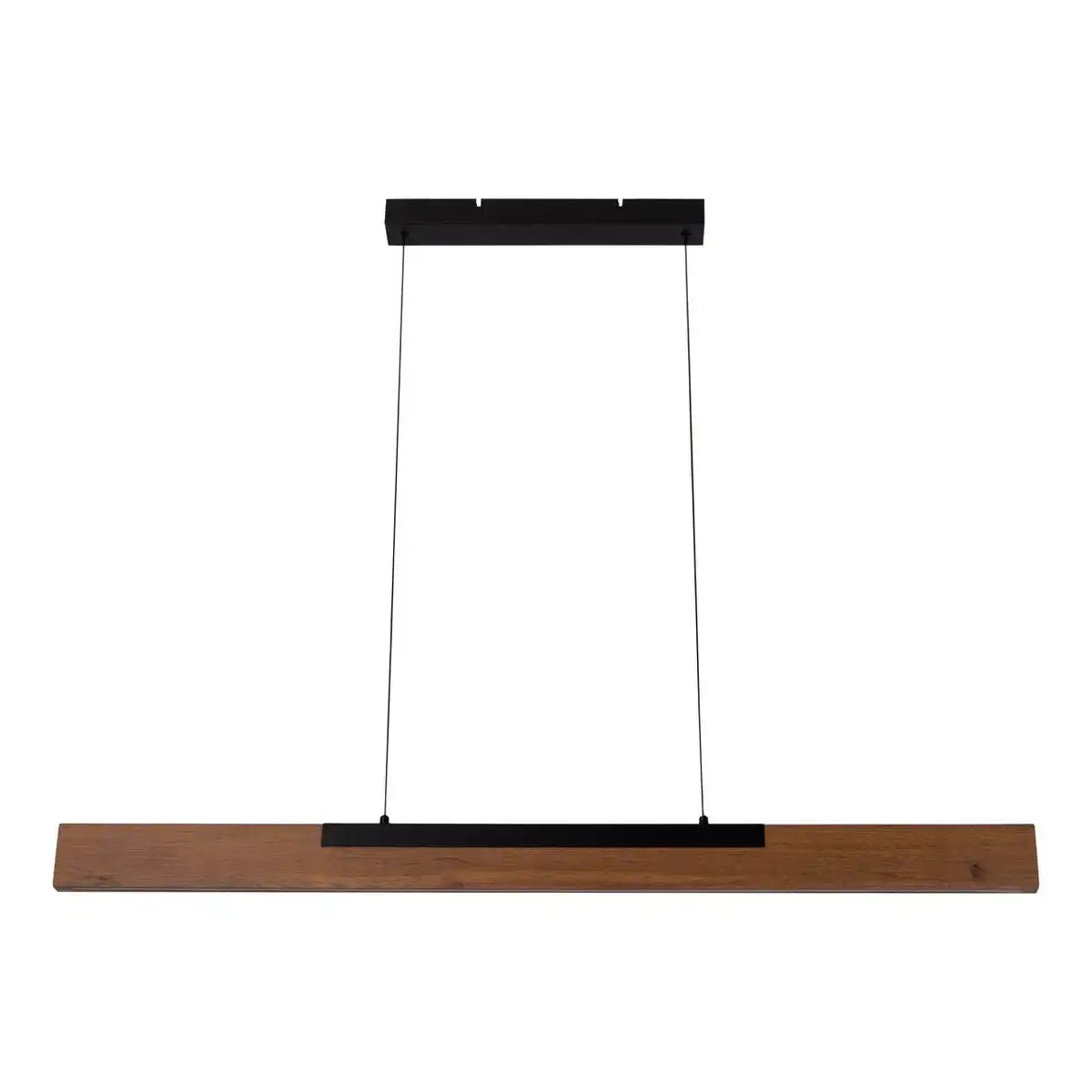 LED Pendelleuchte "WILMA" aus Metall und Holz (MDF) in Schwarz und Braun, ca. 122,2 cm lang, ca. 150 cm hoch, höhenverstellbar, mit integriertem Leuchtmittel, dimmbar, mit Memory-Effekt