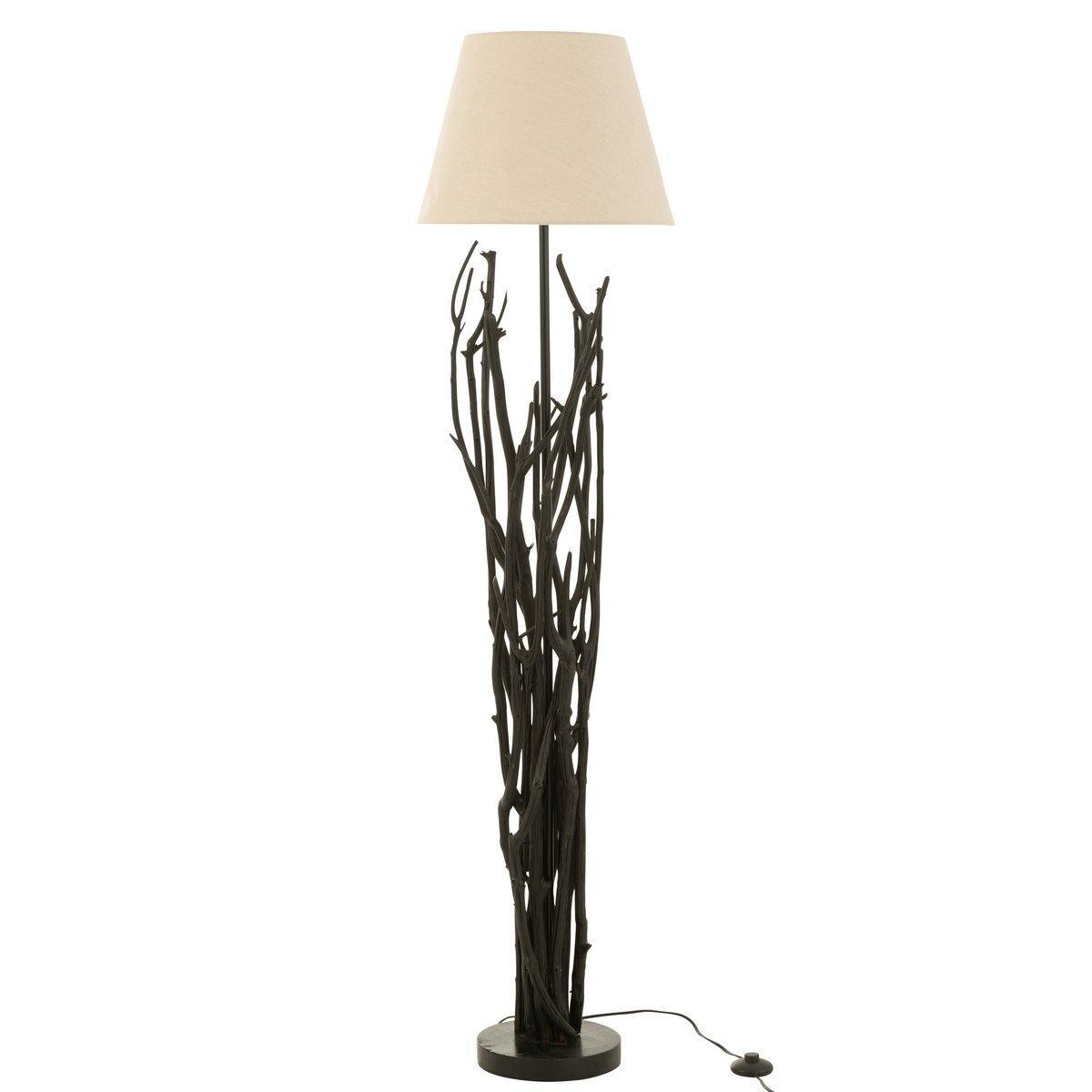 J-Line Stehlampe Zweige Kastanie – Holz – Schwarz
