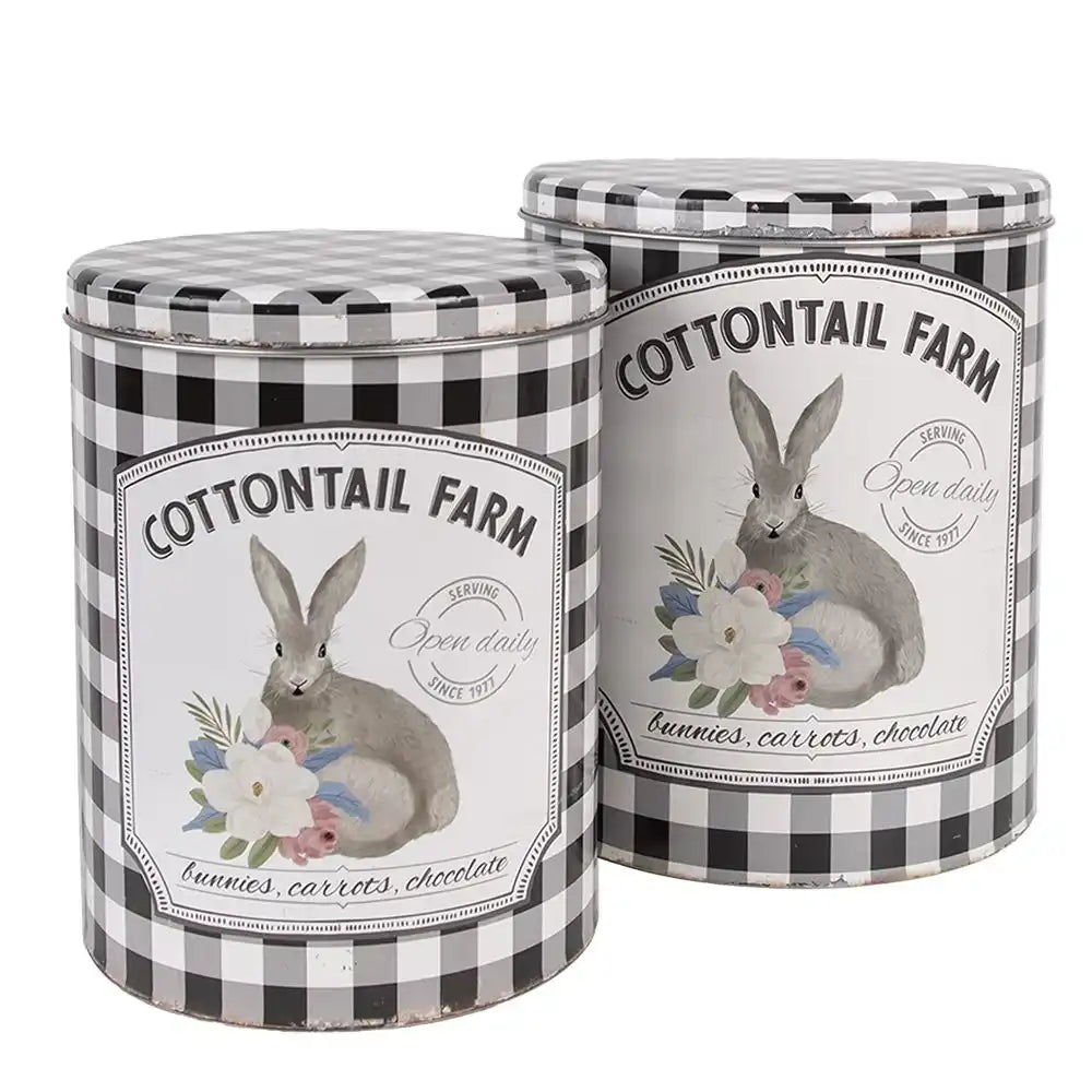 2 er Set Blechbüchsen-Set „Cotton Tail Farm - HomeDesign Knaus