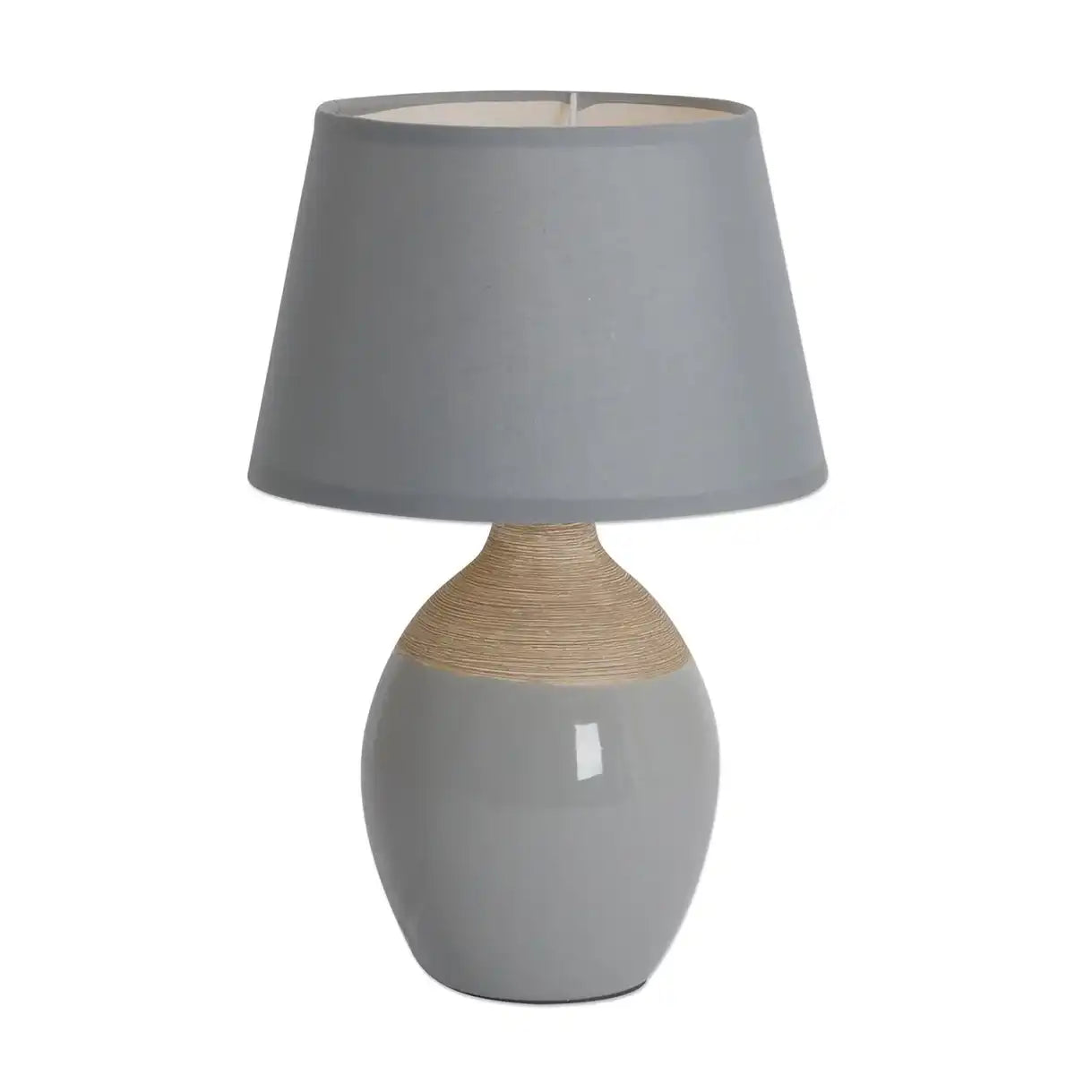 Keramik Tischleuchte "TALIA", Tischlampe, Keramik, beige/grau, mit E14-Fassung, für Esszimmer, Wohnzimmer, Diele oder Büro, 31 cm hoch