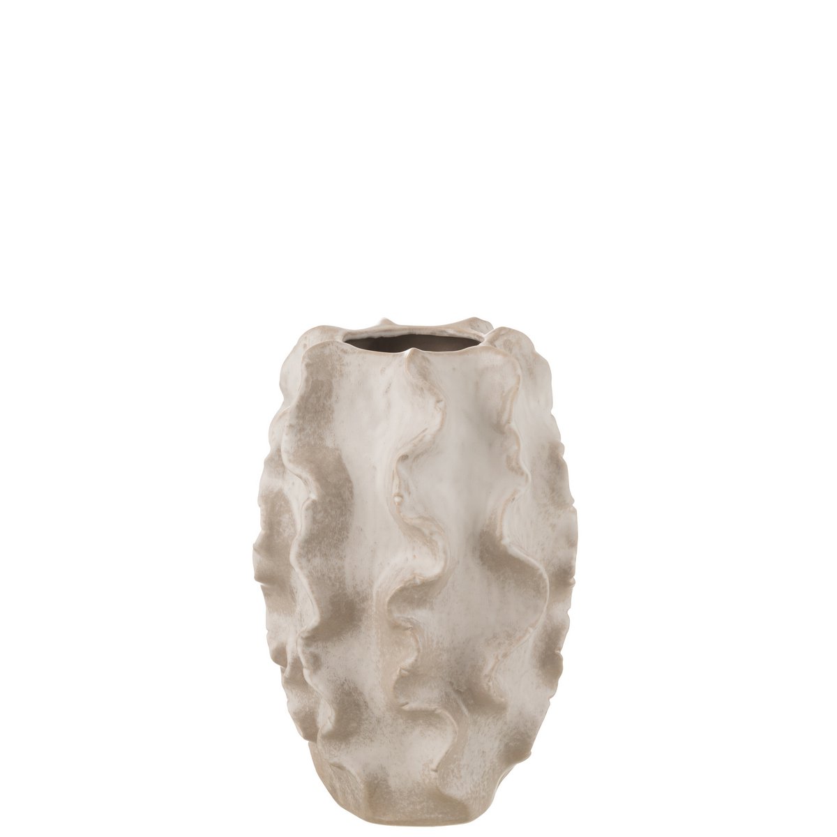 J -Line Vase Abstract Golven - Ton - beide - schmal - 37,5 cm hoch
