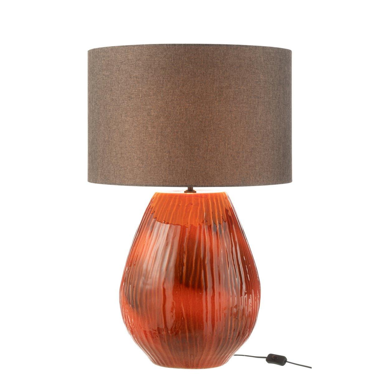 J-Line Lampe Akane - Keramik - Rot - Groß
