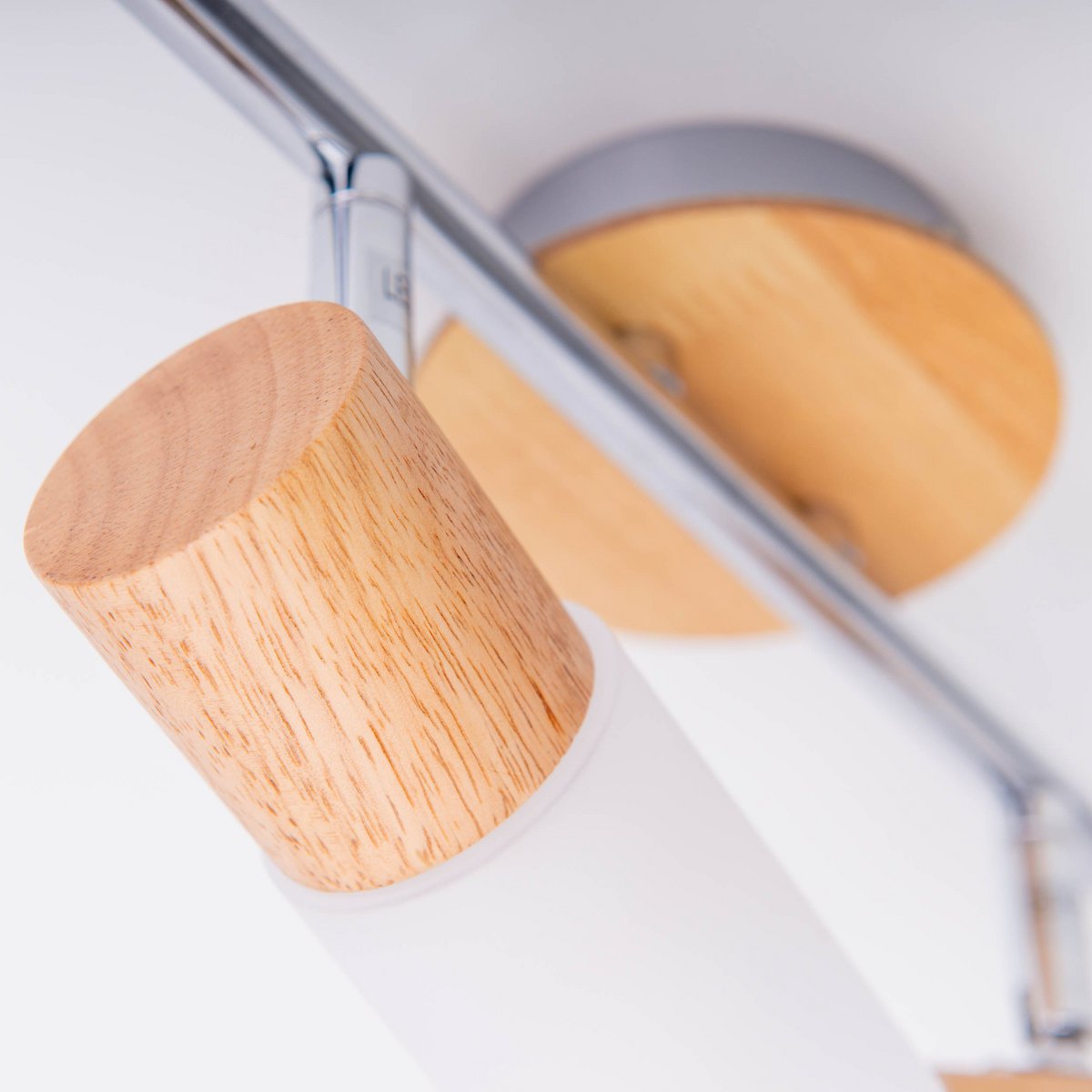 2er Wand- Deckenspot "TODTNAU", Metall, Holz und Kunststoff, E14, 39 cm lang