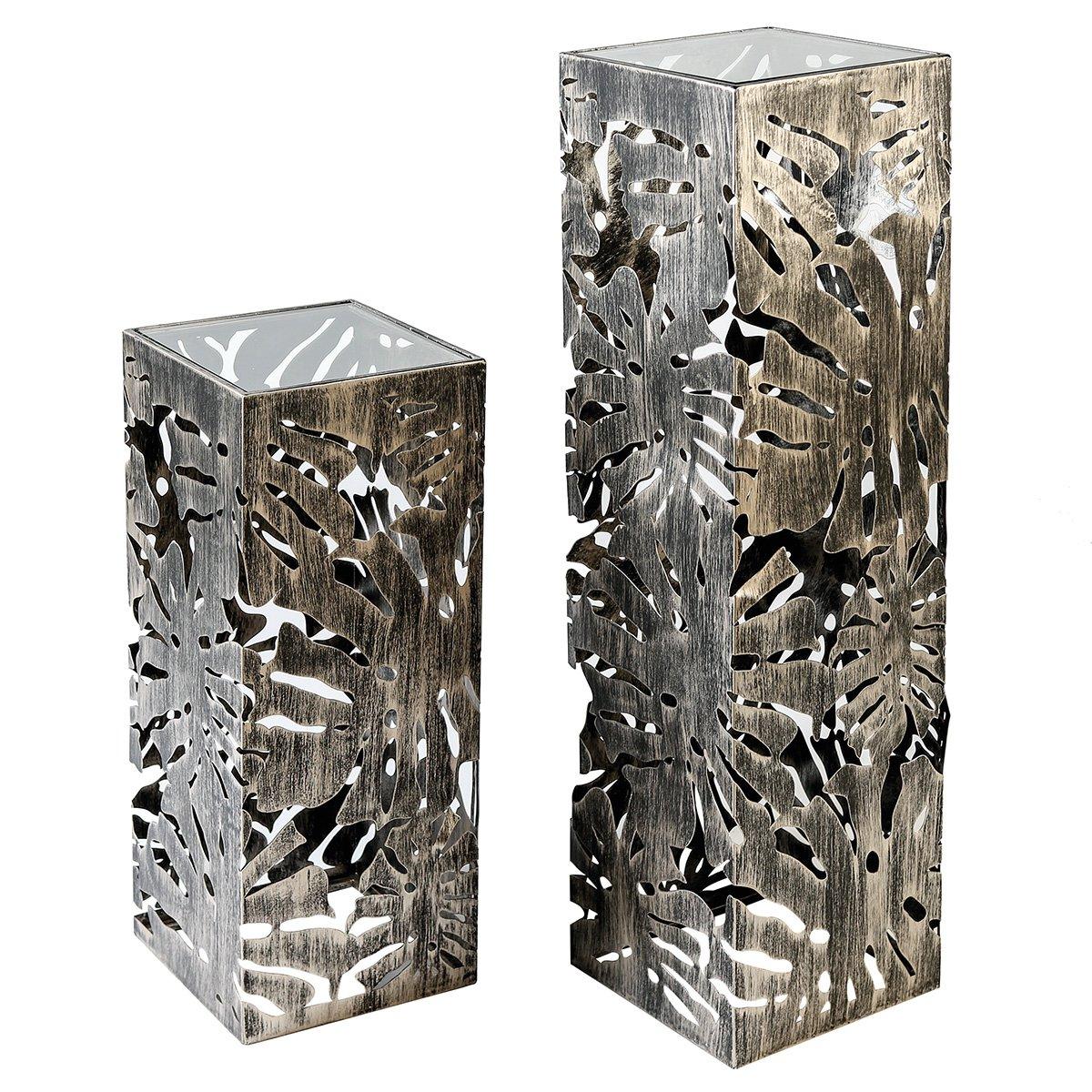 Säule"Flora"Metall,brüniert H.70cm