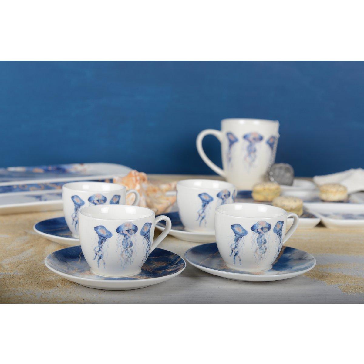 Set von 4 Cafébechern mit Tassen Meduse
