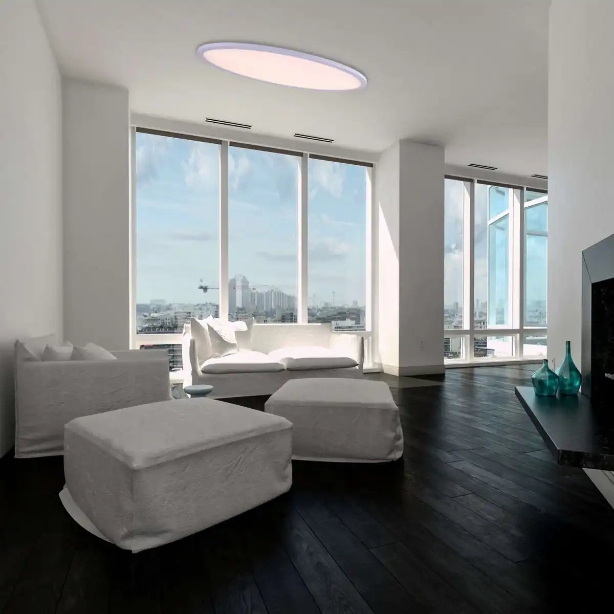 LED Deckenleuchte "SORRENT" oval 60x30cm