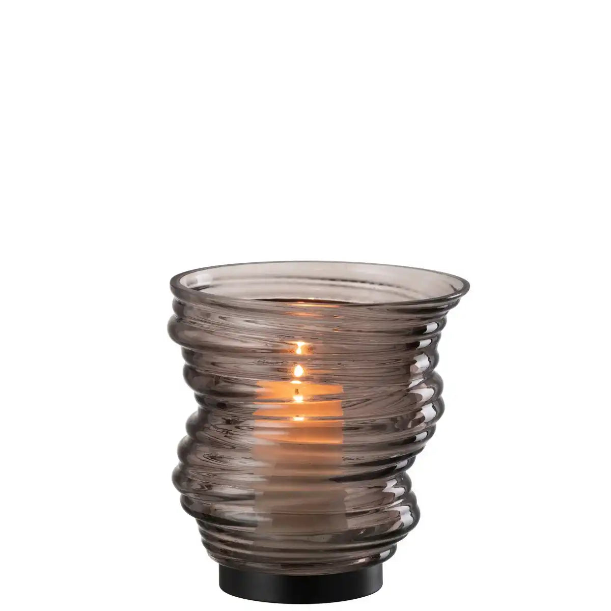 J -Line Vase Tornado - Glas - Grau - klein - Ø 16 cm