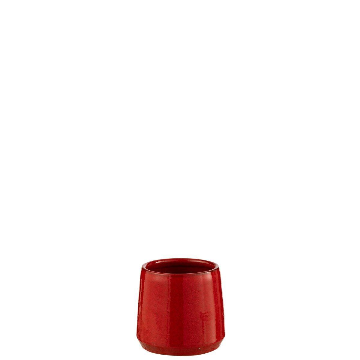 J-Line Blumentopf Rund - Keramik - Rot - Extra klein