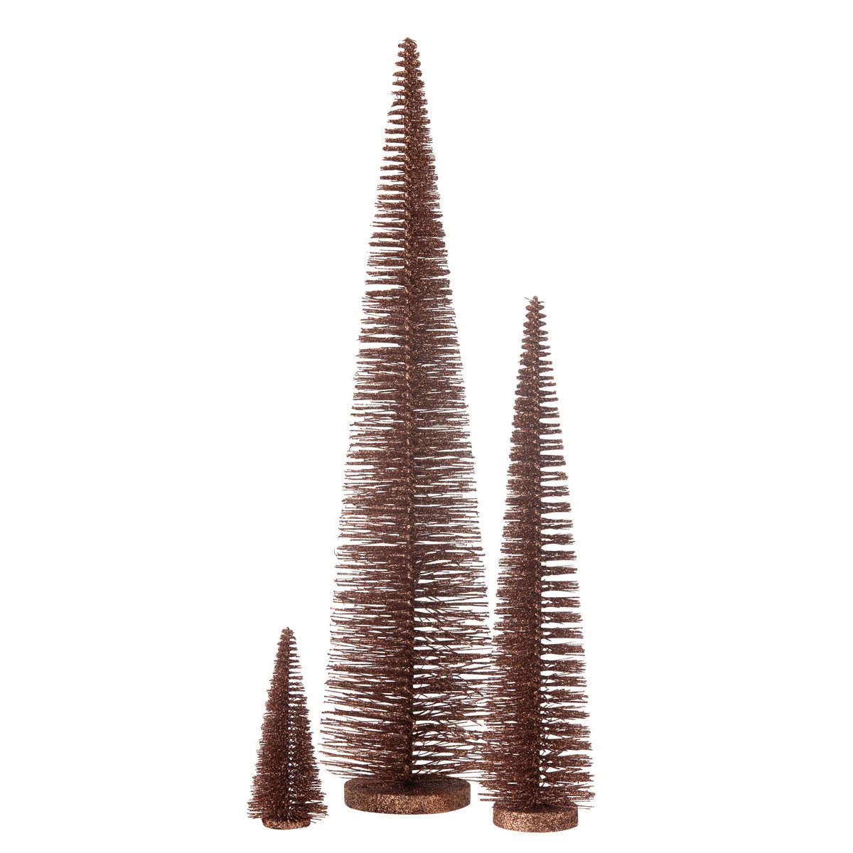 J -Line Dekoration Weihnachtsbaum Glitzer - Kunststoff - Braun - groß
