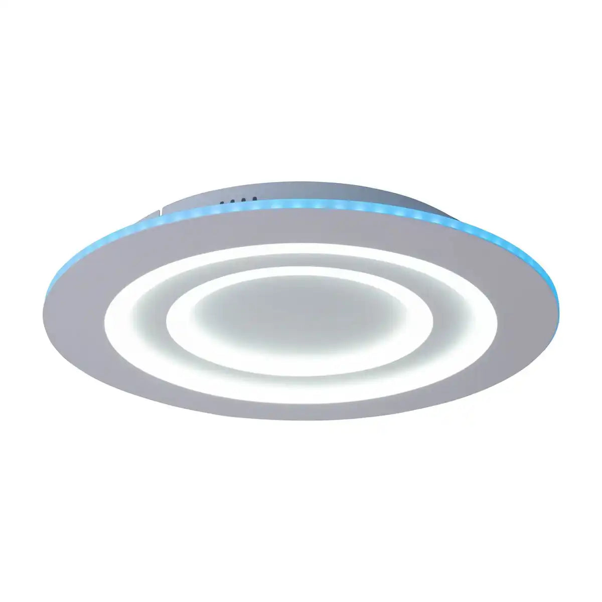 LED Deckenleuchte "MIREL" Ø 50 cm, 6 cm hoch, Metall und Kunststoff in Weiß, integrierte LEDs, 2400 lm, dimmbar, CCT-Funktion 3000-6500 K, RGB-Farbwechsel