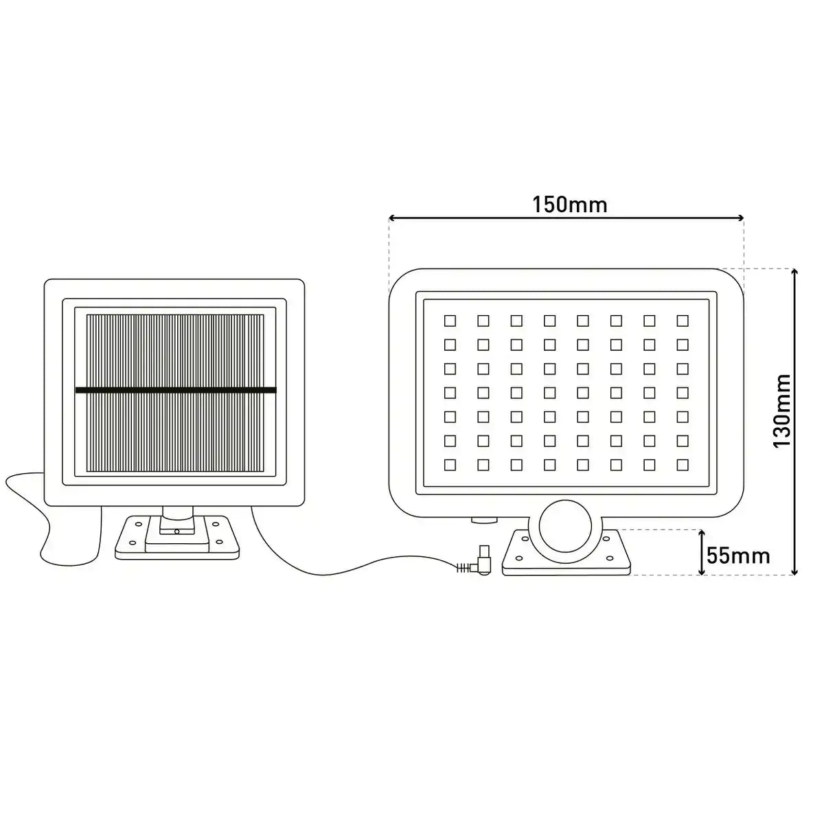 2er-Set LED Solar Außenwandleuchte "PEPE" , für Außen, Wandleuchte - Kunststoff in Schwarz, mit integrierter LED - Wandleuchten außen