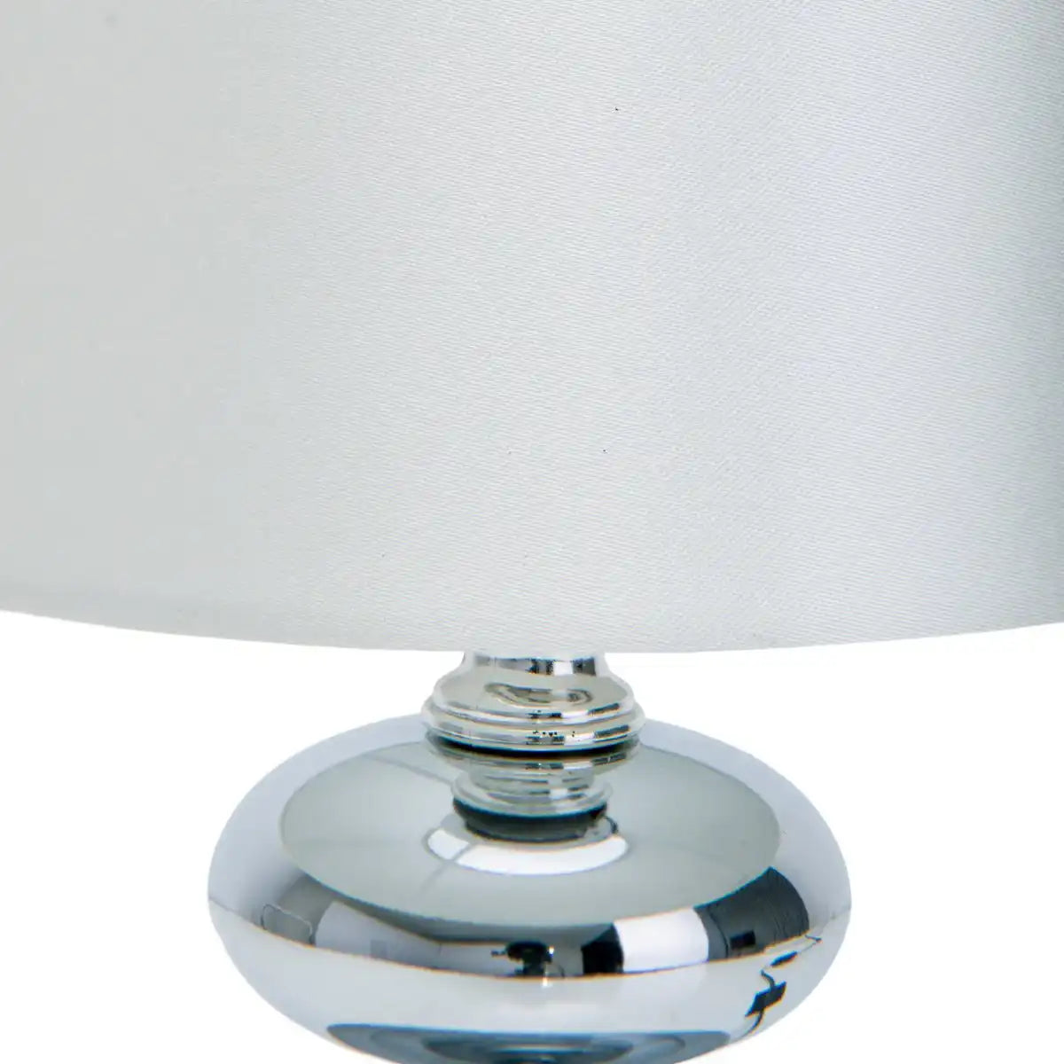 Stoff, Tischleuchte "MALI", Tischlampe aus Metall und Textilmaterial, weiß, mit E14-Fassung, für Esszimmer, Wohnzimmer, Diele oder Büro, Tischlampe für Wohnzimmer oder Esszimmer, Nachttischlampe- 28,5 cm hoch