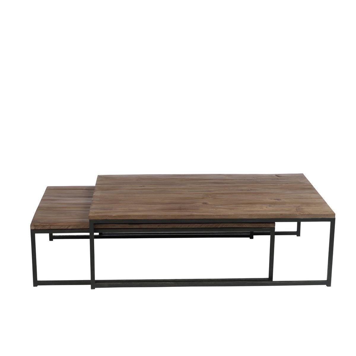 J-Line Couchtisch - Holz/Metall - Braun/Schwarz -