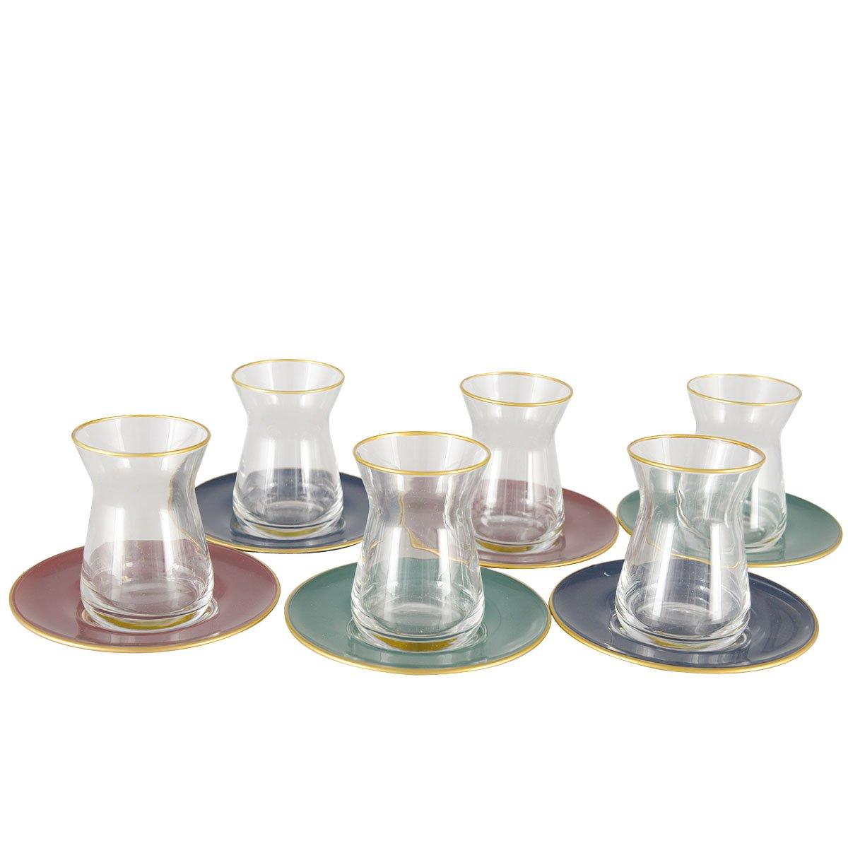 ELEGANTE TEETASSEN UND UNTERTASSE - 6ER-SET