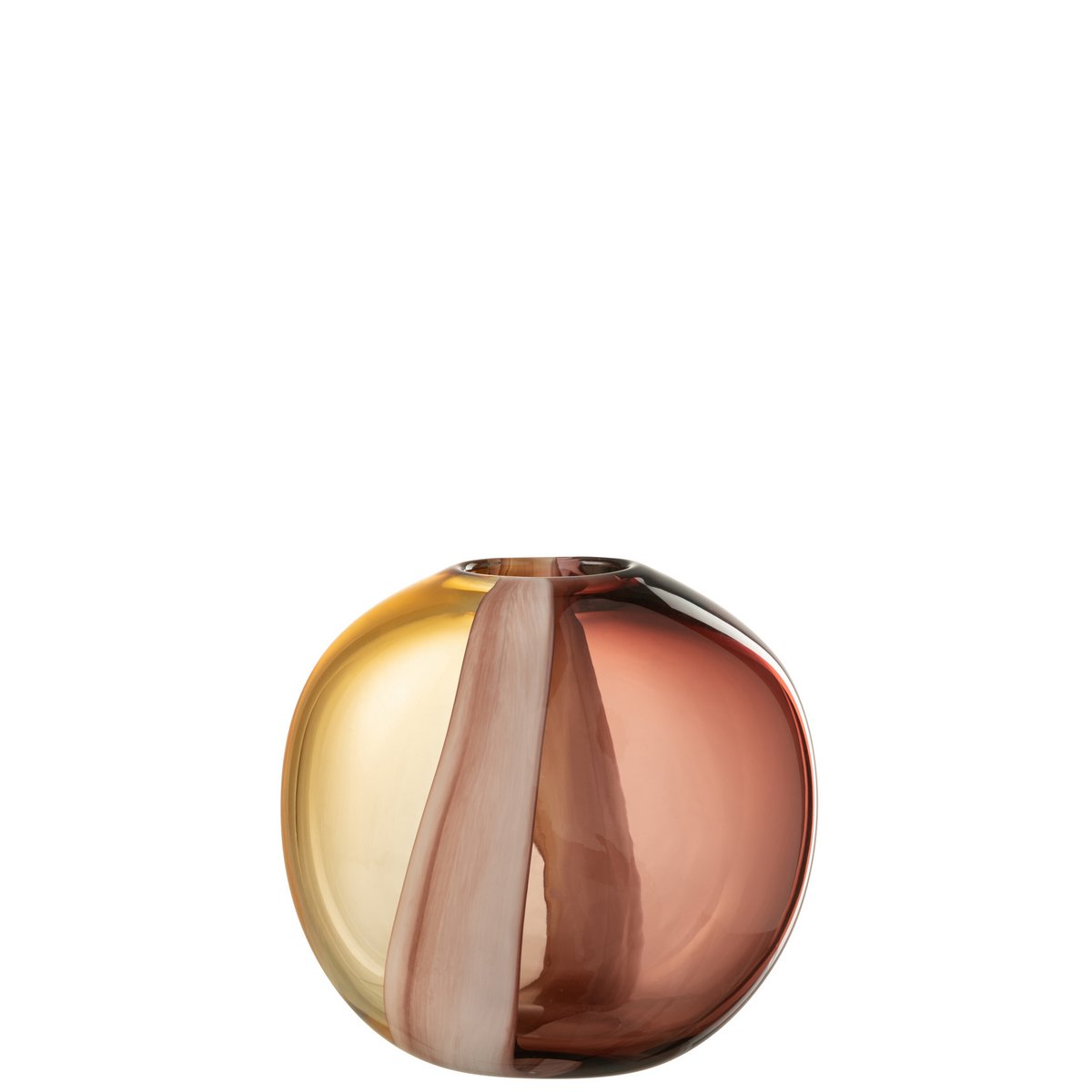 J -Line Vase Arun - Glas - Braun/Gelb - klein - Ø 11,5 cm