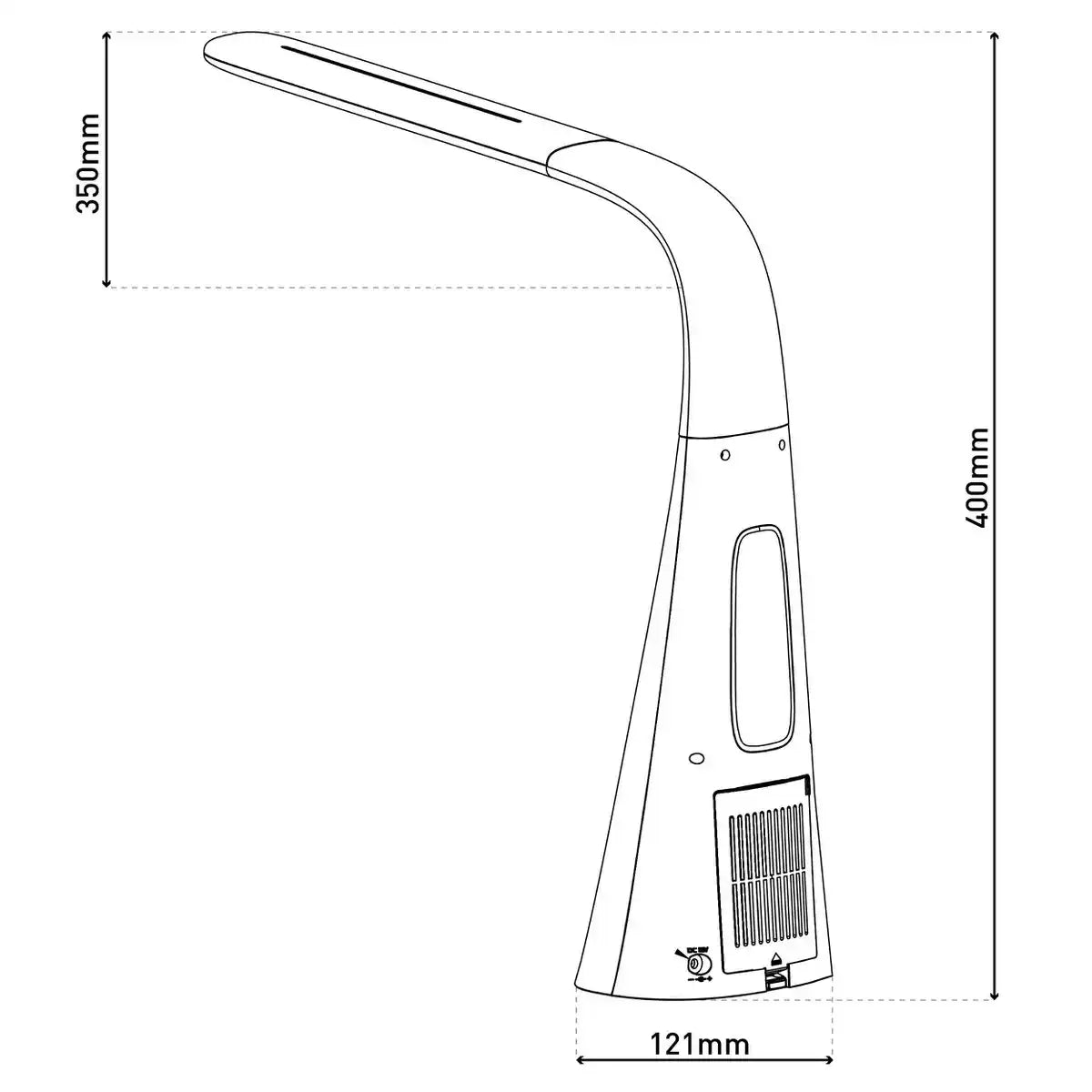 LED-Tischleuchte "VENTU" mit Ventilator, mit Touch, dimmbar, aus weißem Kunststoff, fest verbaute LEDs, 40 cm hoch