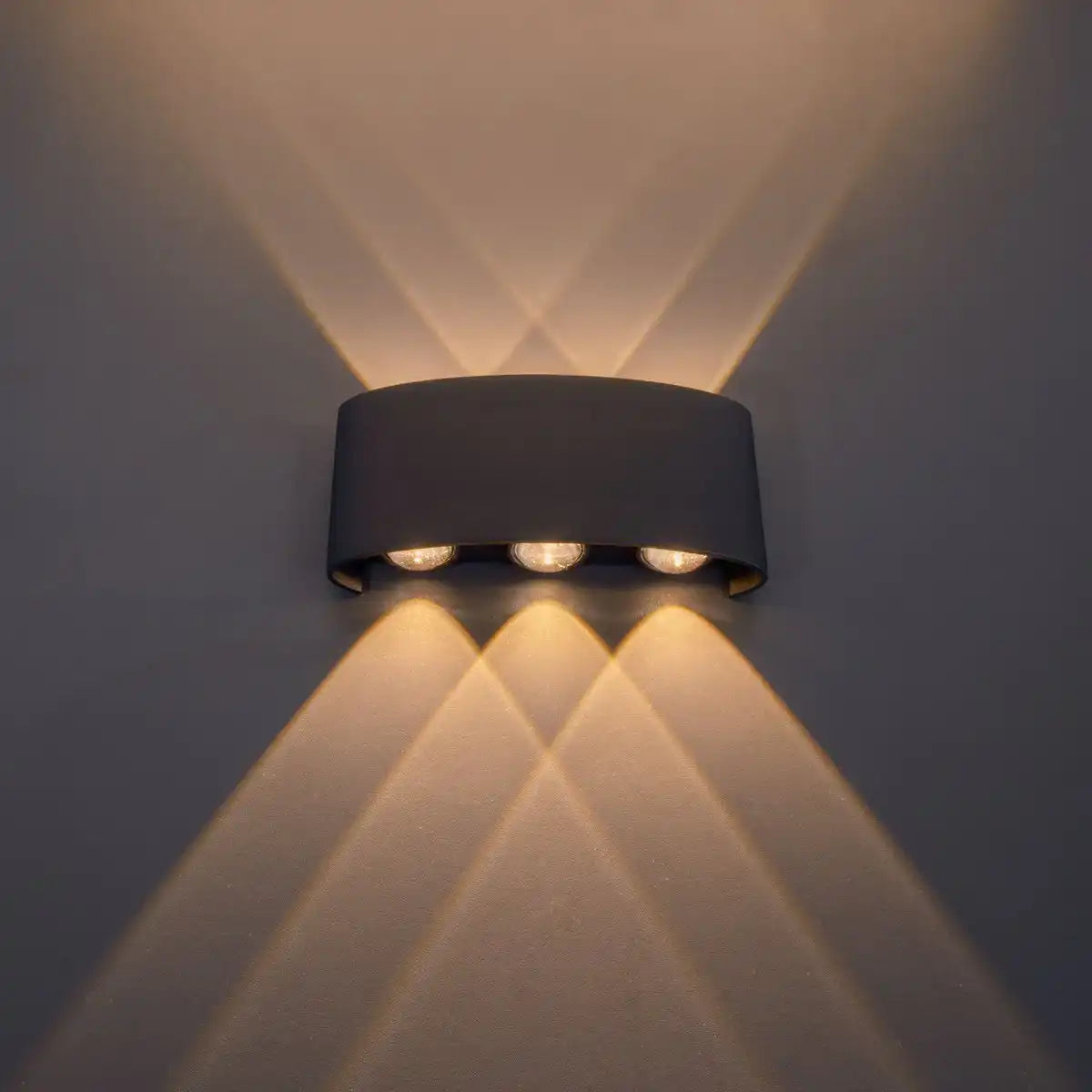 LED Außenwandleuchte "AURON" , aus Metall in Anthrazit, mit integrierter LED