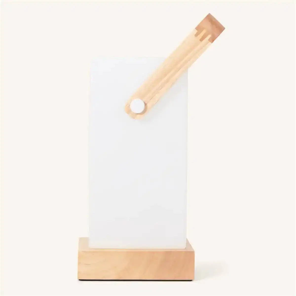 Harper Hellbraune Holzlampe – kabellose wiederaufladbare Tischlampe mit Griff