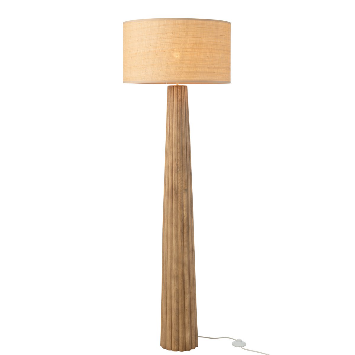 J-Line Stehleuchte Regenschirm Ailanthus Holz Natur