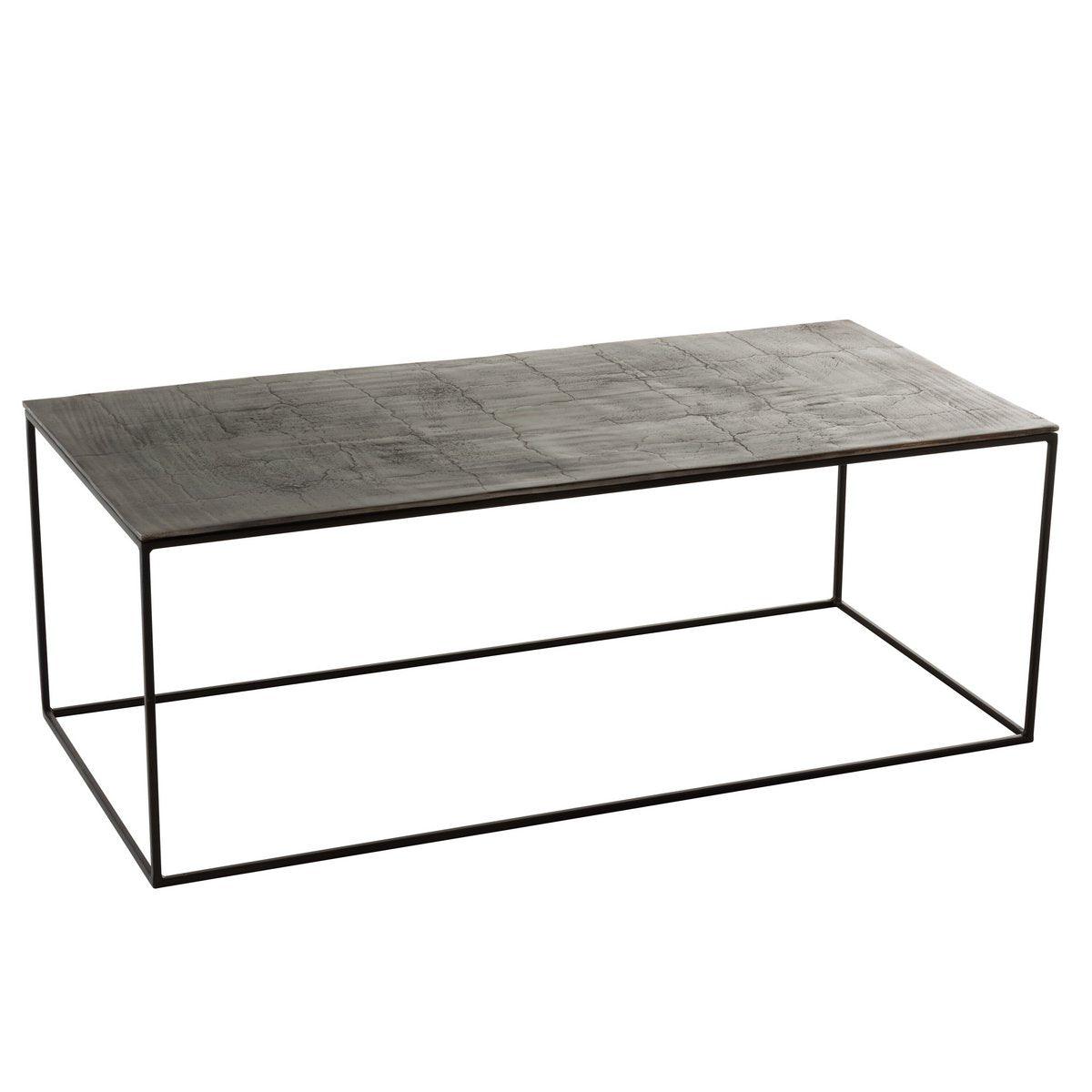 J-Line Couchtisch Rechteckig – Aluminium/Eisen – Schwarz/Grün