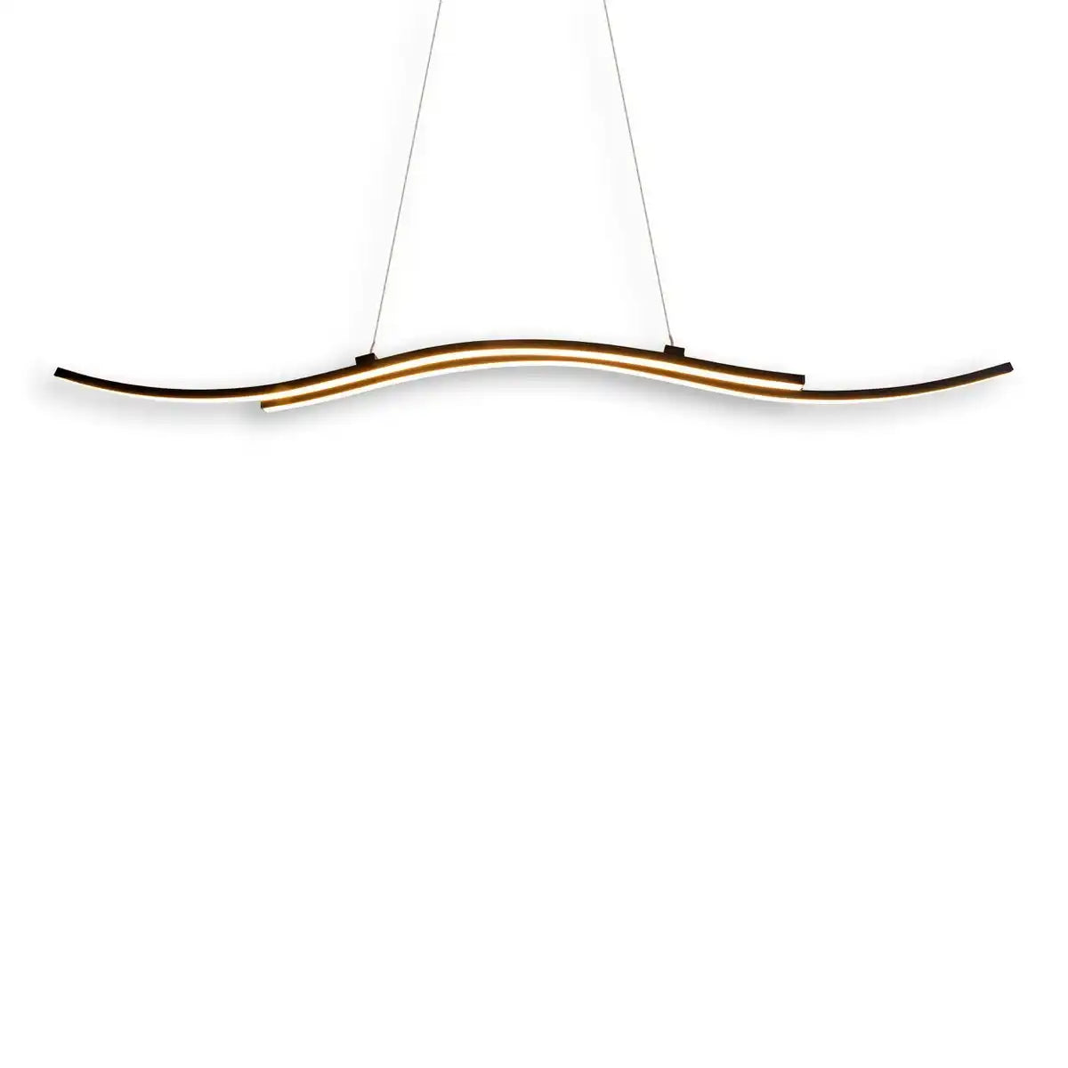 LED-Pendelleuchte "ONDA", Hängelampe aus Metall und Kunststoff in Schwarz, mit fest verbauten LEDs, Beleuchtung für Wohnzimmer, Esszimmer oder Büro, 96 cm lang