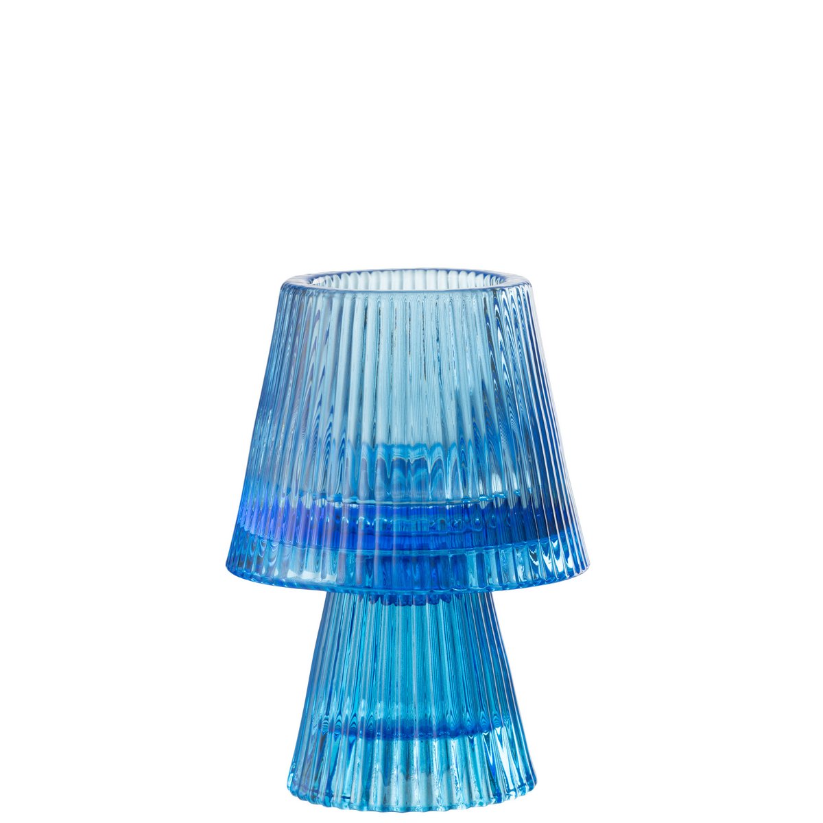 J-Line Teelichthalter Hutglas Blau