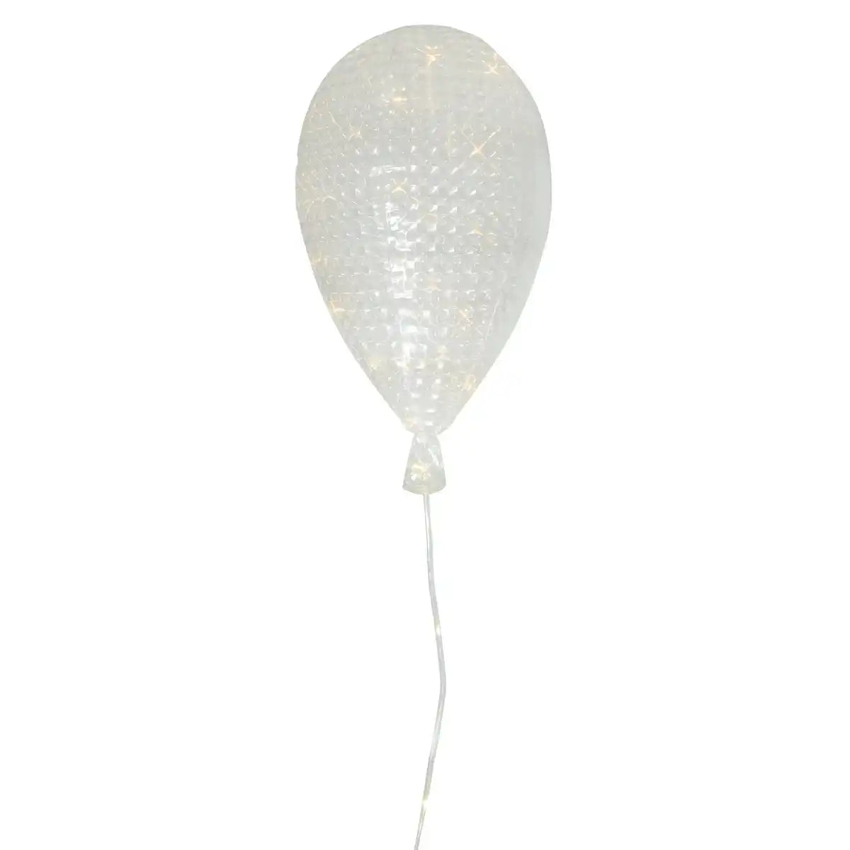 LED Dekoballon aus Kunststoff in Weiß, mit integrierter LED