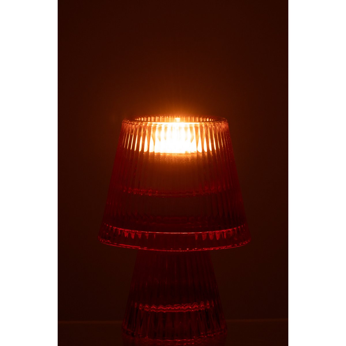 J-Line Teelichthalter Hutglas Fuchsia