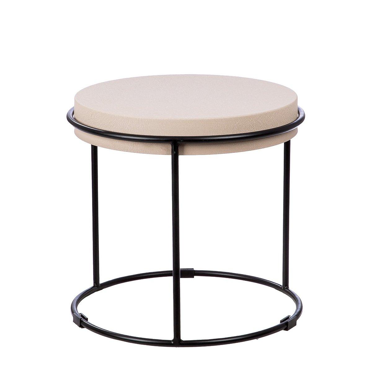 3er Set Beistelltisch rund grau Rotonda H.48,5 cm