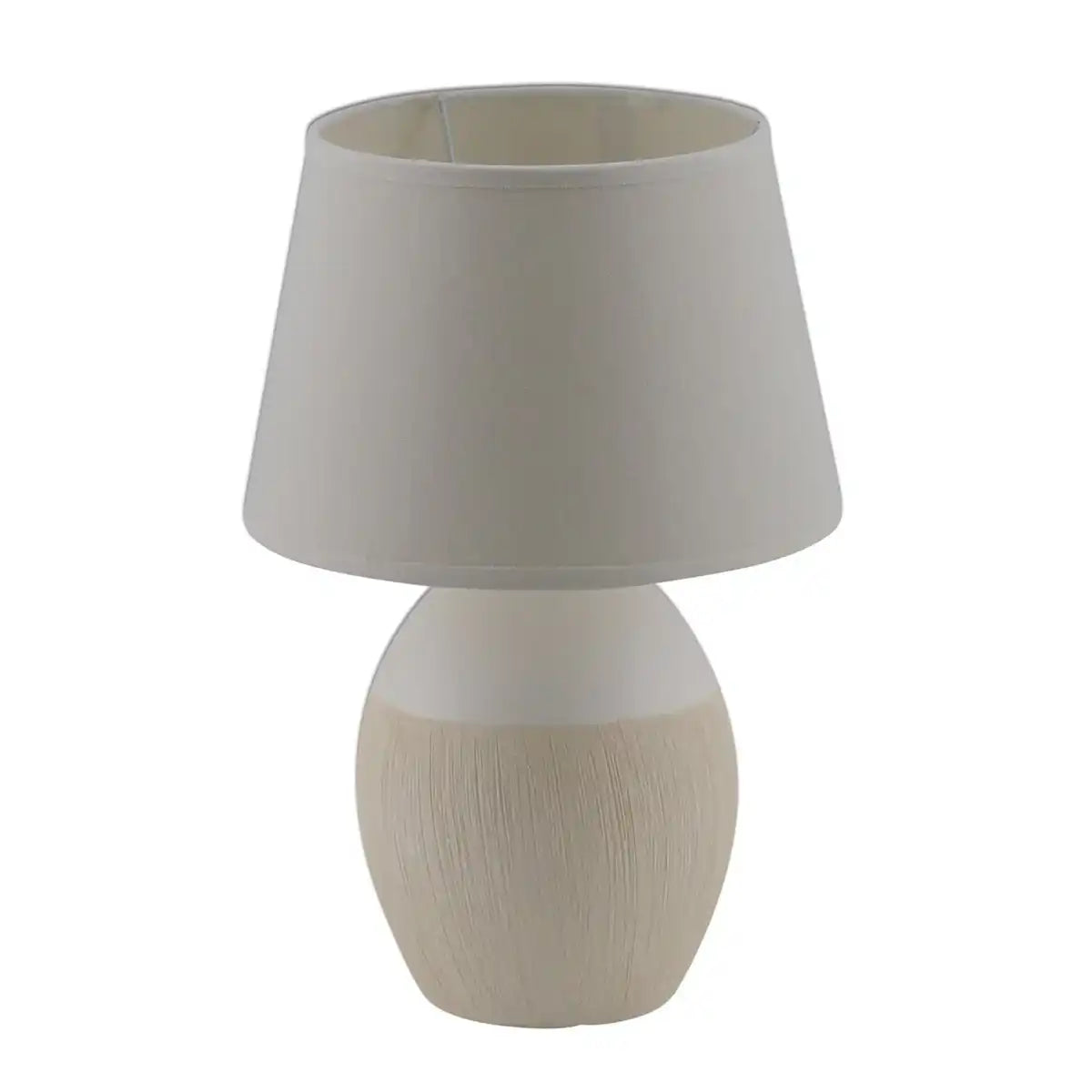 Keramik Tischleuchte "TALIA", Tischlampe aus Keramik, beige/weiß, mit E14-Fassung, für Esszimmer, Wohnzimmer, Diele oder Büro, 31 cm hoch